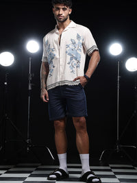 Eszett Lelaki Blue Relexed Fit Pure Cotton Denim High-Rise Shorts Dengan Teknologi Cepat Kering
