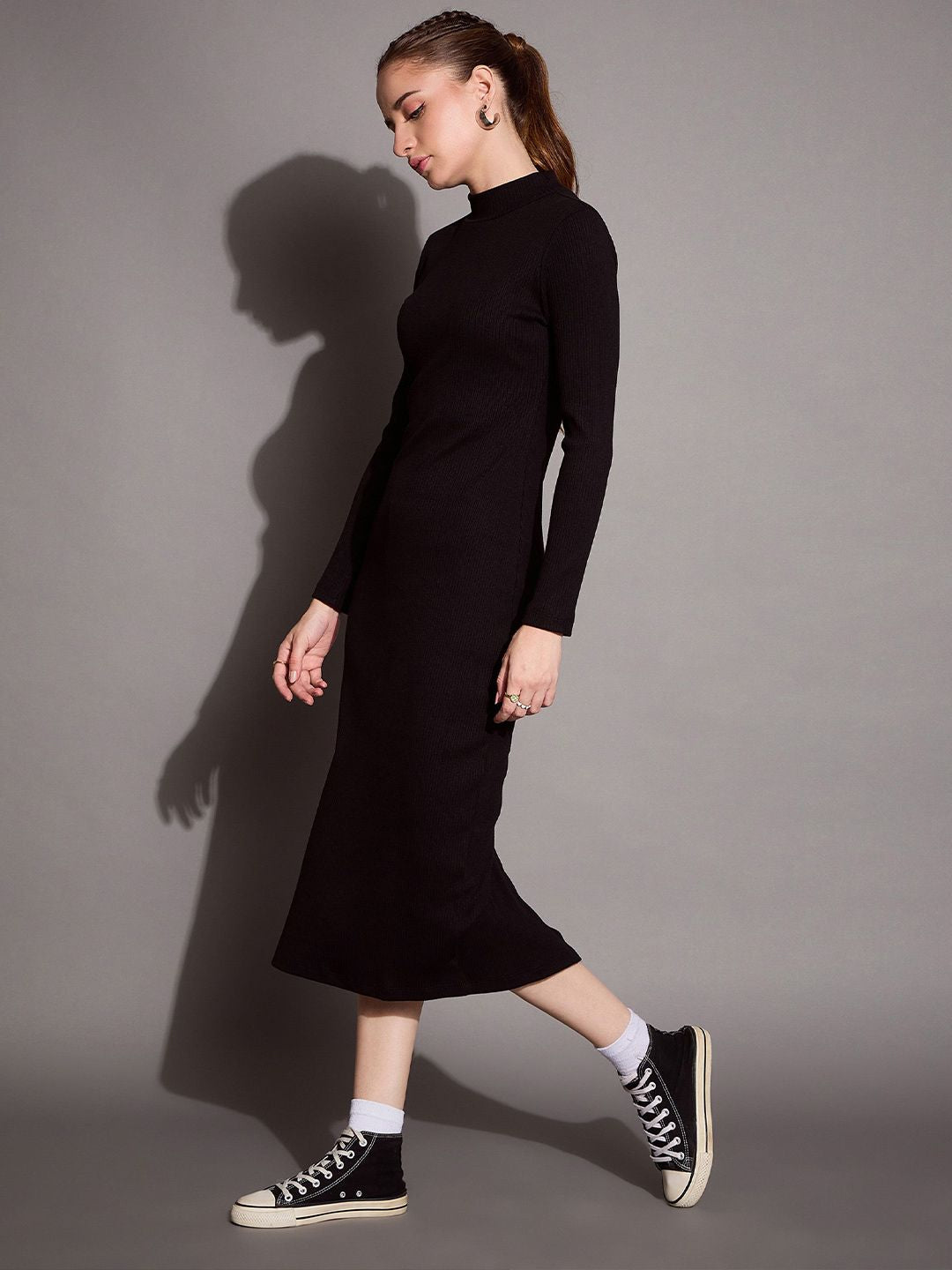 SASSAFRAS BASICS Women Solid Bodycon Dress