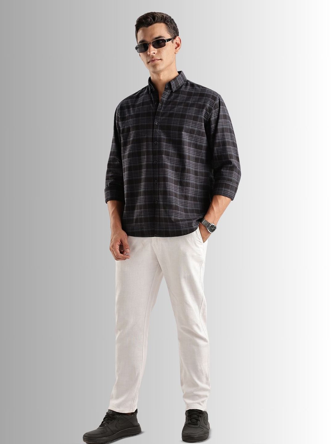 ADRO Standard Tartan Checks Baju Kasual Berpetak