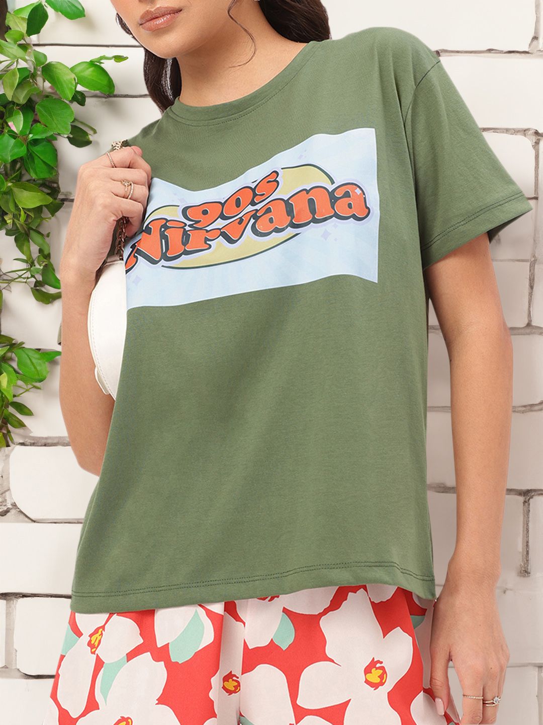 DressBerry Nirvana Nostalgia Printed Relaxed Fit T-shirt