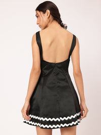 DressBerry Old-school Couture Satin Low back A-Line Mini Dress