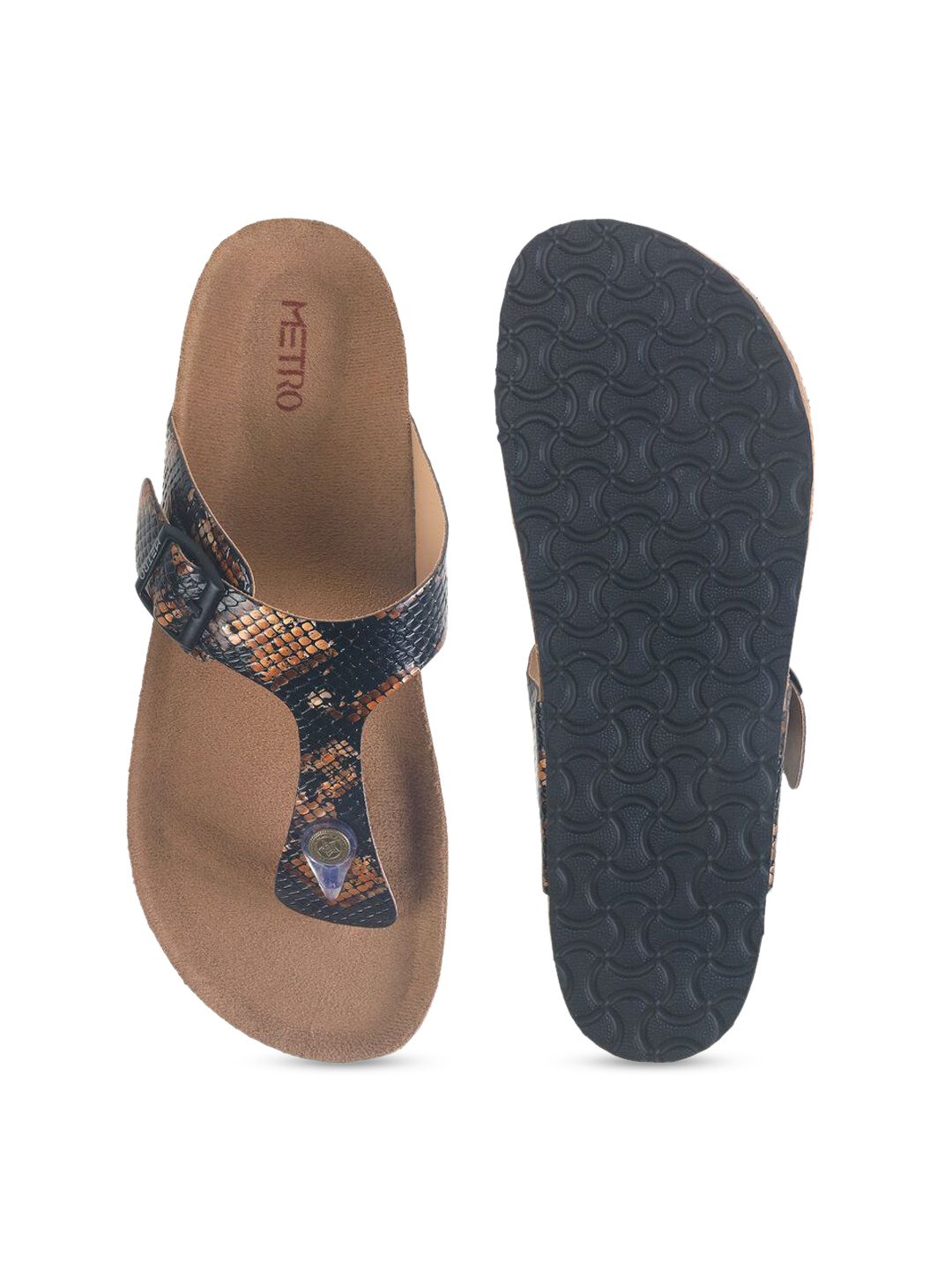 Metro Women Square Toe T-Strap Flats