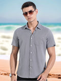 Thomas Scott Men Classic Slim Fit Spread Collar Geometric Printed Cotton Knitted Shirt