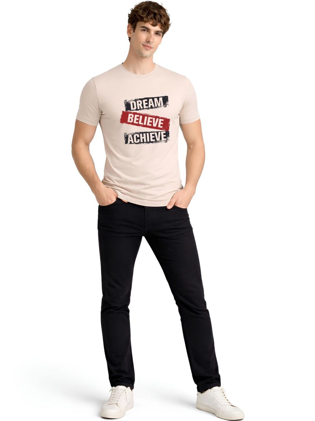 ADRO Men Typography Printed T-shirt