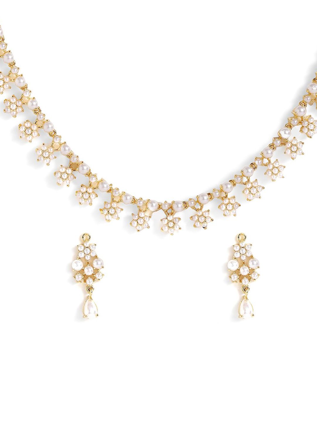 Priyaasi Gold Plated Pearls Beaded Jewellery Set