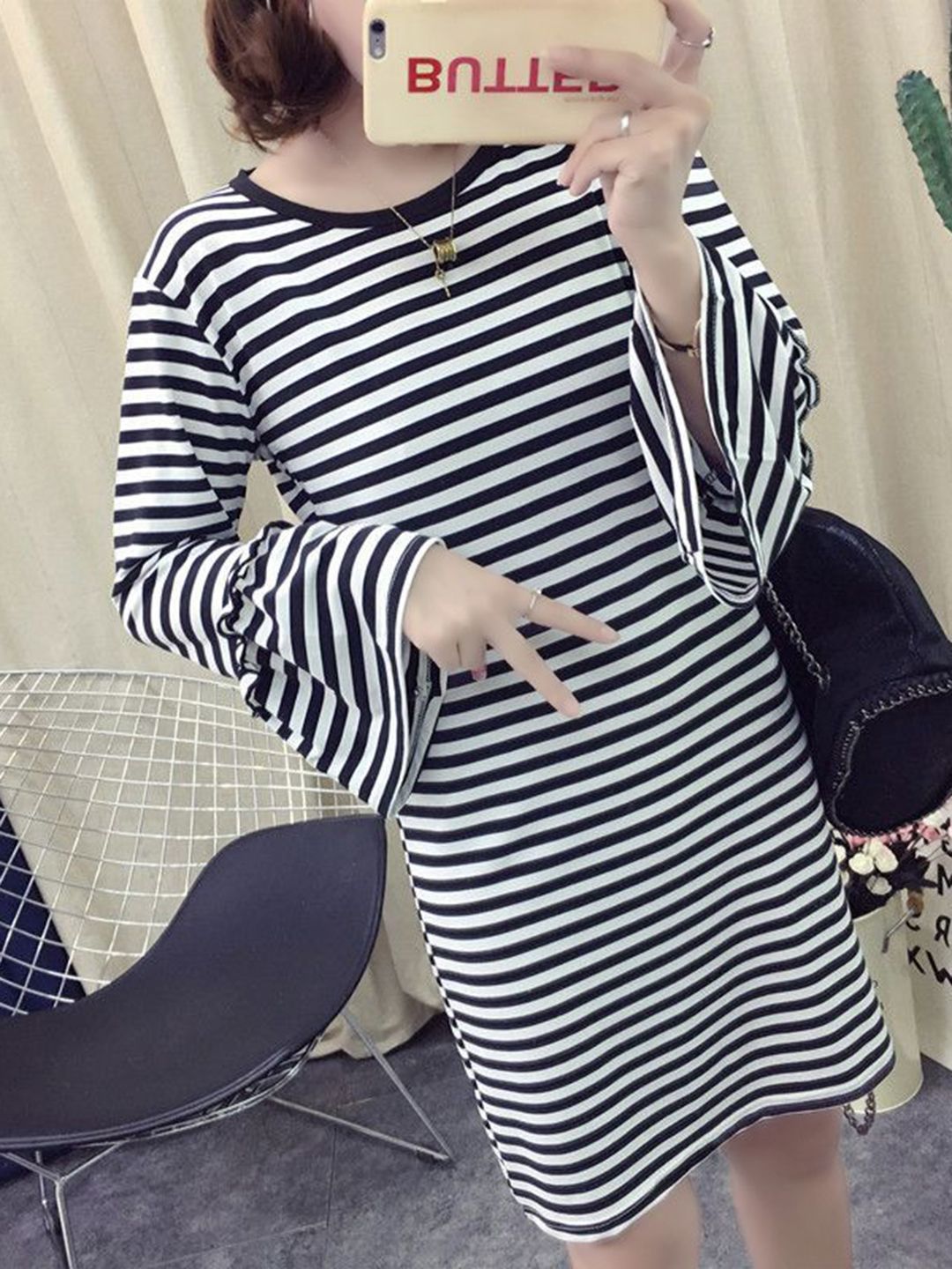 Dressberry berjalur pakaian A-line