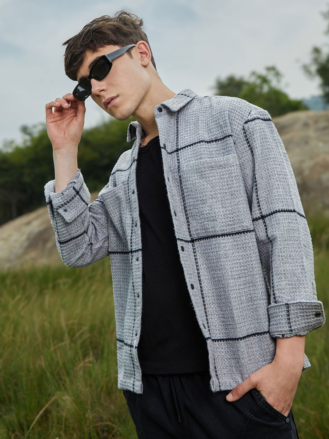 Campus Sutra Men Comfort Opaque Checked Casual Shirt