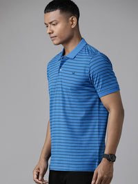 Park Avenue Men Striped Polo Collar Slim Fit T-shirt