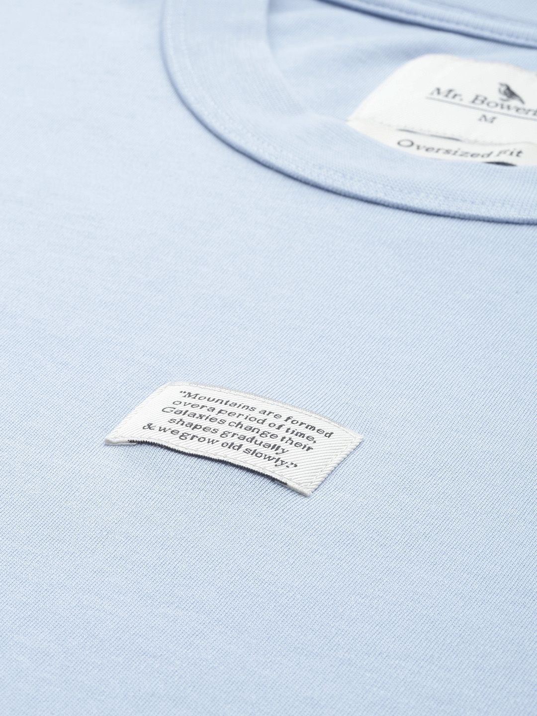 Mr Bowerbird Solid Pure Cotton Casual Oversized T-shirt With Patchwork Detail