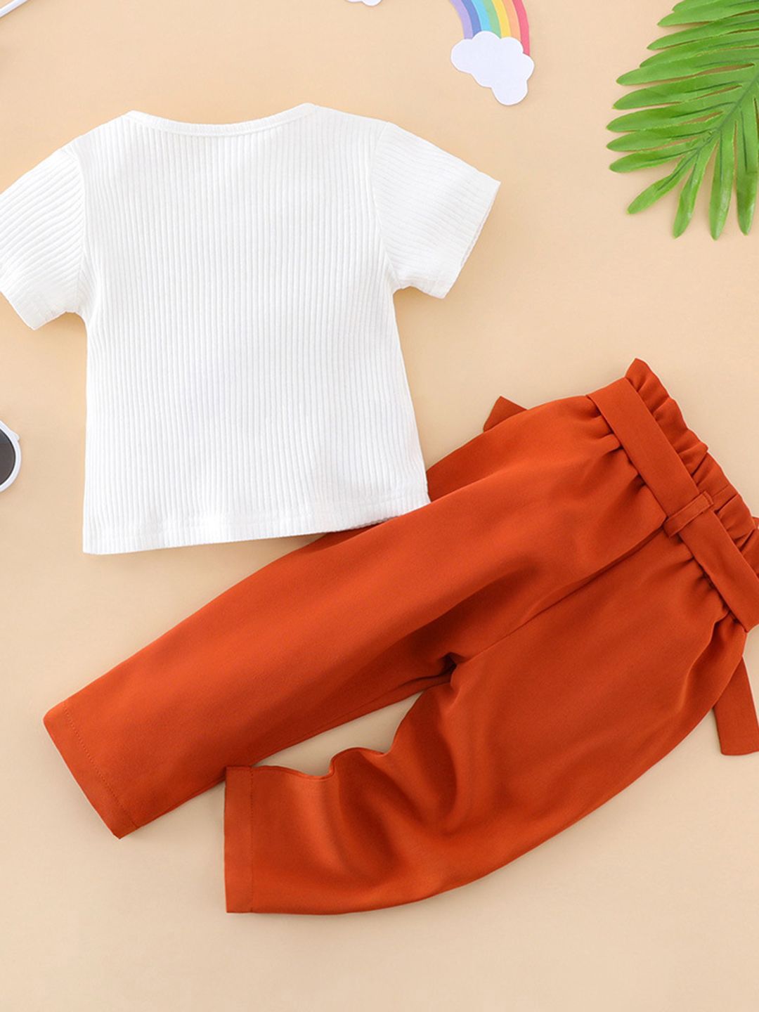 YK Girls Round Neck Top With Trousers