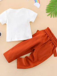YK Girls Round Neck Top With Trousers