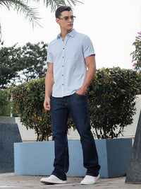 Thomas Scott Men Classic Slim Fit Seersucker Casual Shirt
