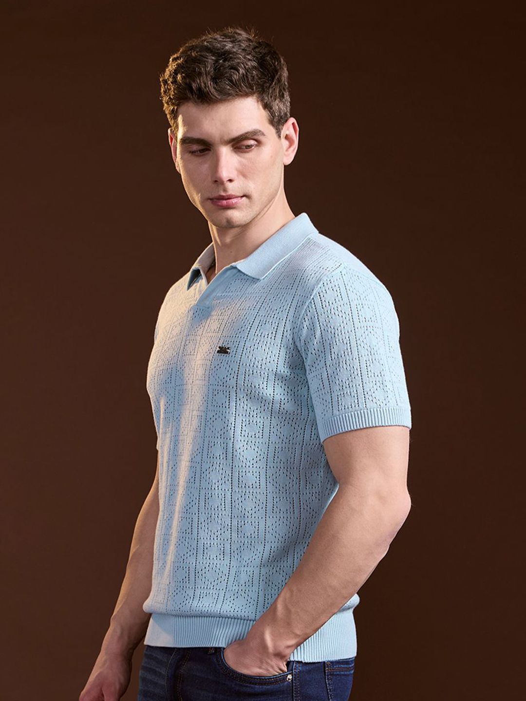 THE BEAR HOUSE Men Polo Collar Slim Fit T-shirt