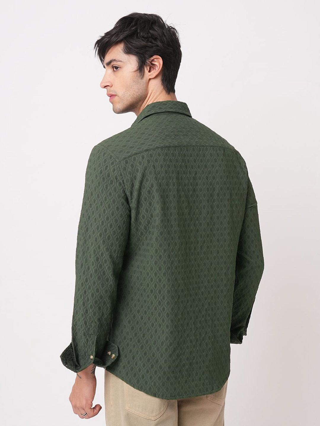 VASTRADO Men Classic Self Design Relaxed Fit Casual Shirt