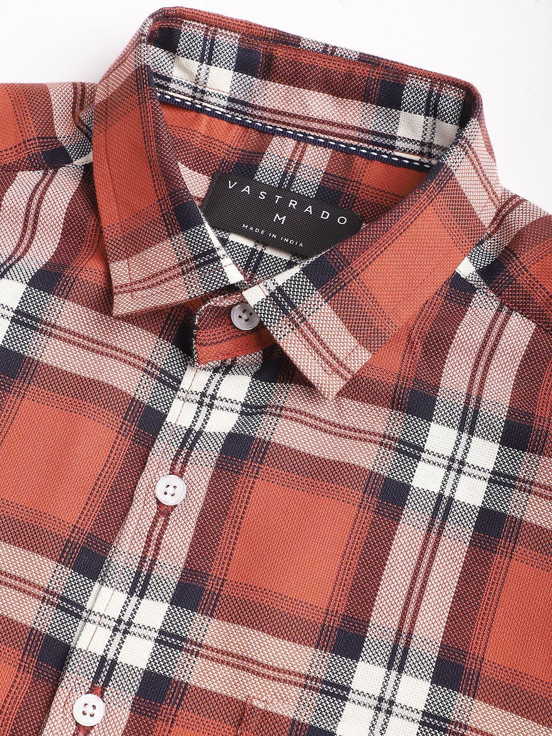 VASTRADO Men Classic Slim Fit Opaque Checked Casual Shirt