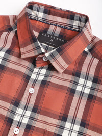 VASTRADO Men Classic Slim Fit Opaque Checked Casual Shirt