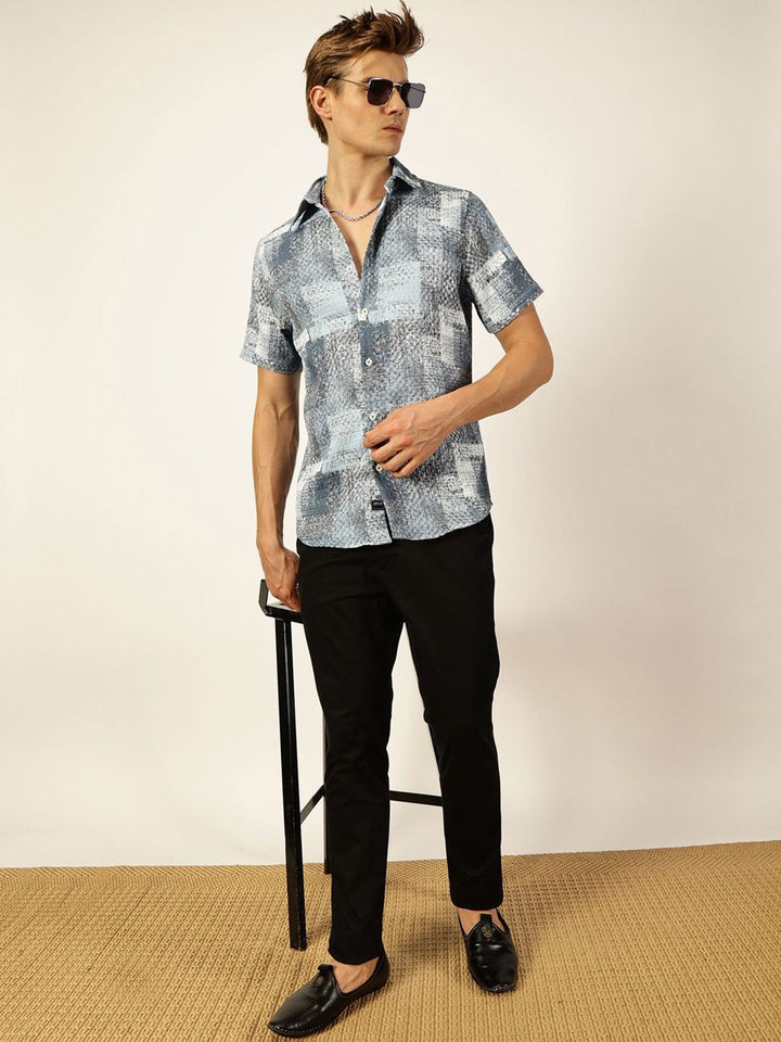 Thomas Scott Men Premium Slim Fit Opaque Printed Casual Shirt