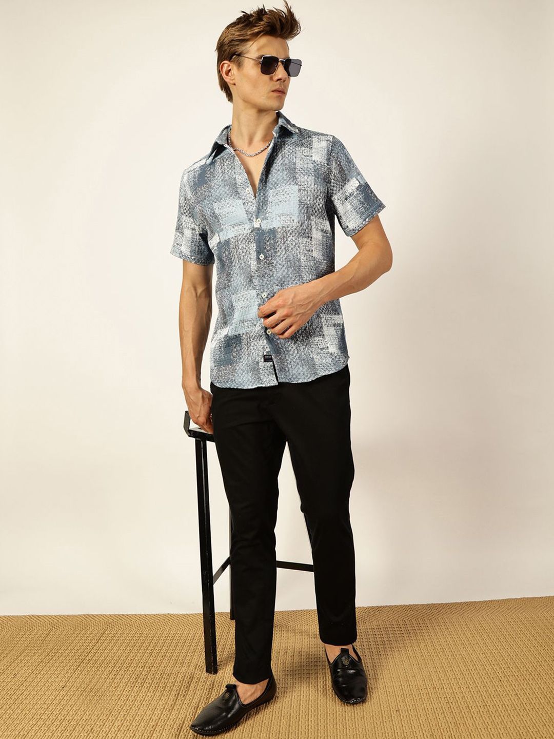 Thomas Scott Men Premium Slim Fit Opaque Printed Casual Shirt