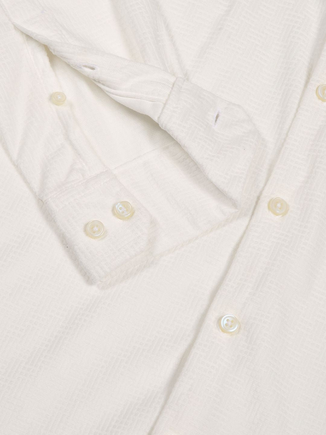 Thomas Scott Men Classic Spread Collar Textured Solid Slim Fit Casual Shirt