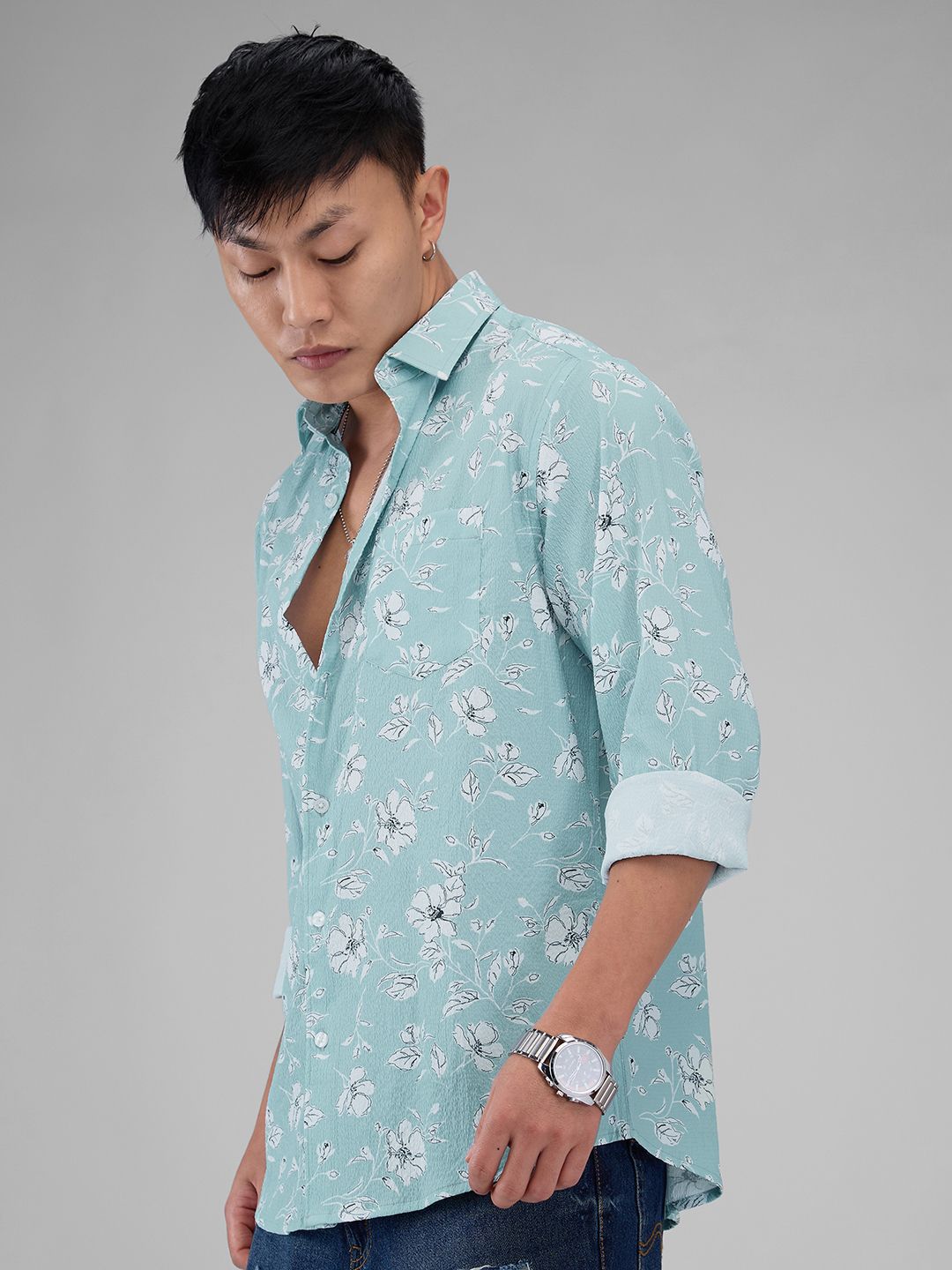 VASTRADO Men Classic Floral Printed Oversized Casual Shirt