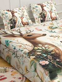 Myntra Elegant Homes Animal Printed Fitted 400 TC King 7D Bedsheet With 2 Pillow Cover