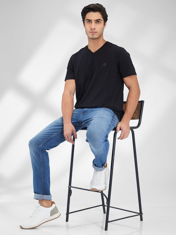 SPYKAR Men V-Neck Slim Fit T-shirt
