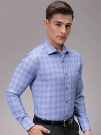 The Indian Garage Co. X Luxe Men Slim Fit Opaque Checked Formal Shirt