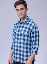 The Indian Garage Co Men Relaxed Fit Checked Dobby Textured Resortwear Shirt