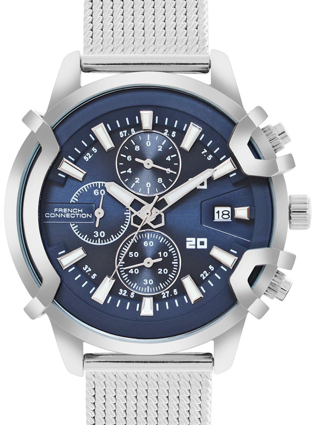 French Connection Men Stainless Steel Bracelet Style Straps Analogue Watch FCH003USM