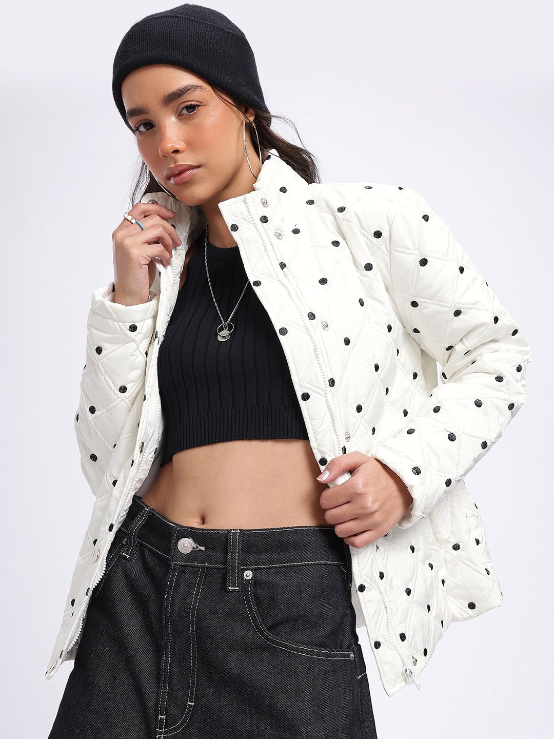 DressBerry Thread worked Polka Pulse Quilted Jacket