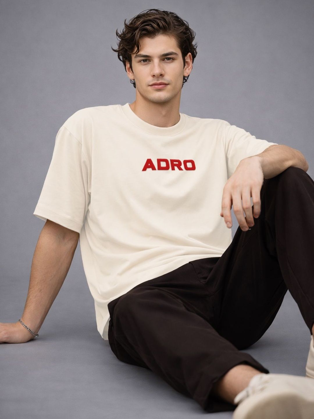 ADRO Men Printed Drop-Shoulder Sleeves T-shirt
