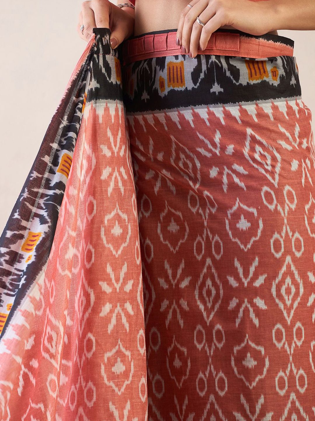 Saree mall Ready to Wear Ethnic Motifs Ikat Sarees