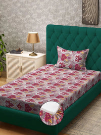 Myntra Elegant Homes Motif Etnik Merah & Kuning 300 TC Cadar Bujang dengan 1 Sarung Bantal
