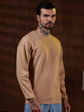 Eszett Lelaki Cotton Solid Leher Bulat Sweatshirt