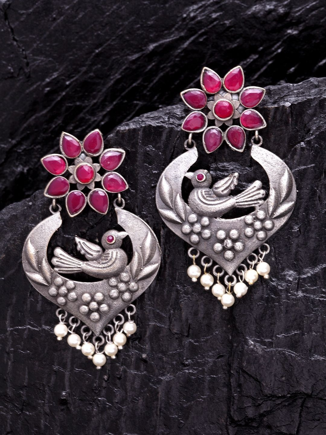 Anting-anting Drop Kontemporari Bersalut Perak Anouk Cubic Zirconia