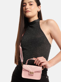 DressBerry Textured Structured Satchel Bag