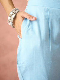 KALINI Woven Design Straight Kurta With Trouser And Dupatta