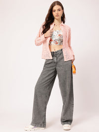 DressBerry Dreamy Designs Self-Designed Semi-Sheer Shirt