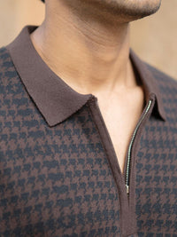 Powerlook Men Abstract Printed Polo Collar Cotton T-shirt