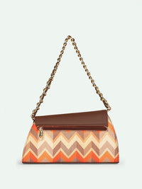 ZOUK Printed Structured Sling Bag with Tasselled