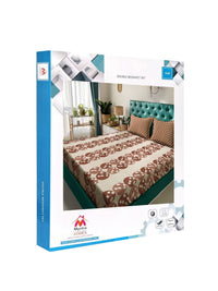 Myntra Elegant Homes Coklat & Putih Kapas Bunga 400 TC Set Cadar King 2.50 m x 2.25 m