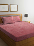KLOTTHE Fleno Rust Solid Wool 300 TC King Fine Bedsheet with 2 Pillow Covers-2.5 x 2.25 cm