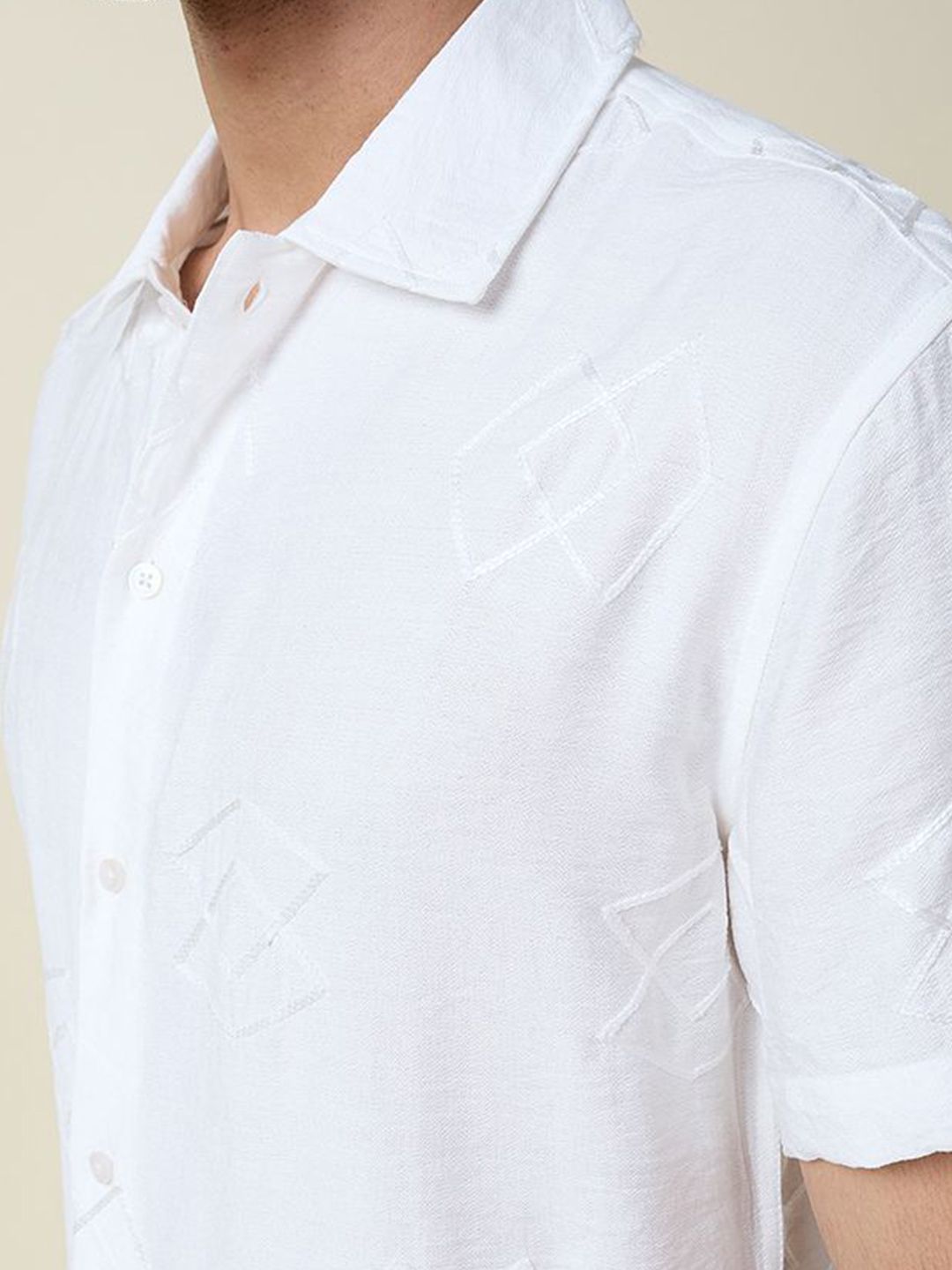 Thomas Scott Men Embroidered Regular Fit Casual Shirt