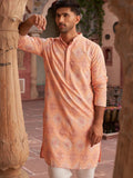 JOMPERS Geometric Collar Mandarin Collar Work Straight Kurta Lurus
