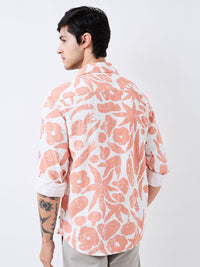 SPYKAR Men Slim Fit Spread Collar Floral Printed Cotton Casual Shirt