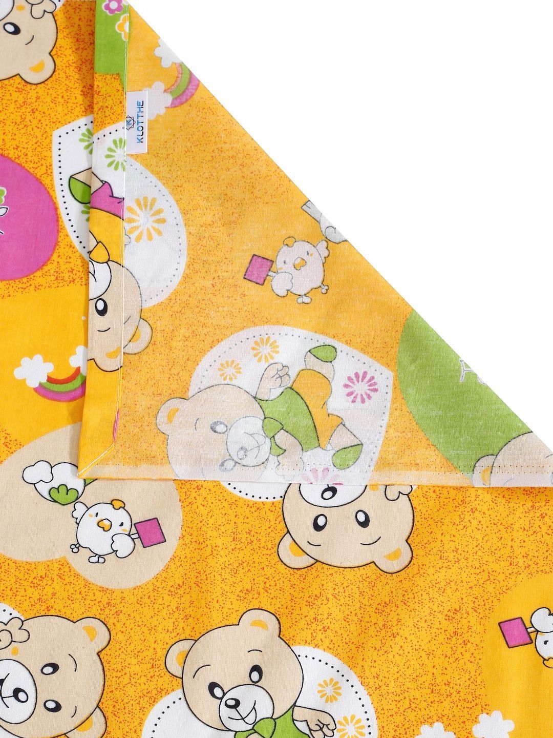 KLOTTHE Yellow Conversational Cotton 400 TC King Fine Bedsheet with 2 Pillow Covers-98 x 89 inches