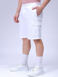 The Indian Garage Co Men Relaxed Fit Pure Cotton Utility Cargo Shorts