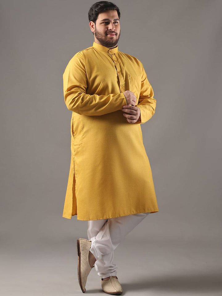 SOJANYA PLUS Size Band Collar Cotton Straight Kurta