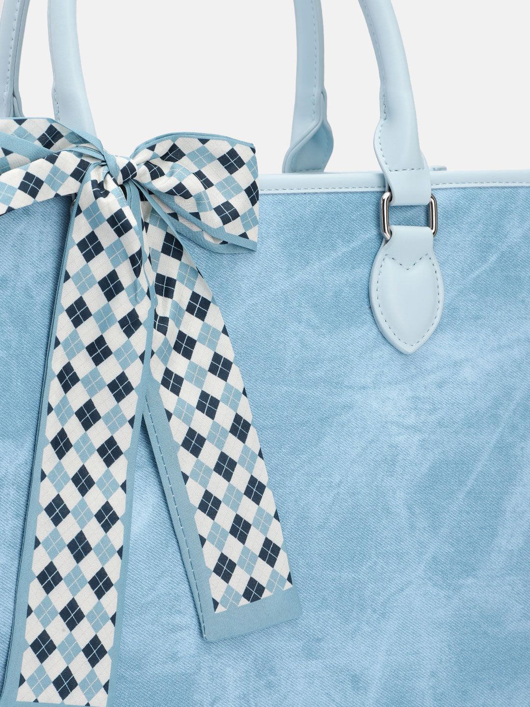 Lino Perros Textured Structured Handheld Bag with Bow Detail