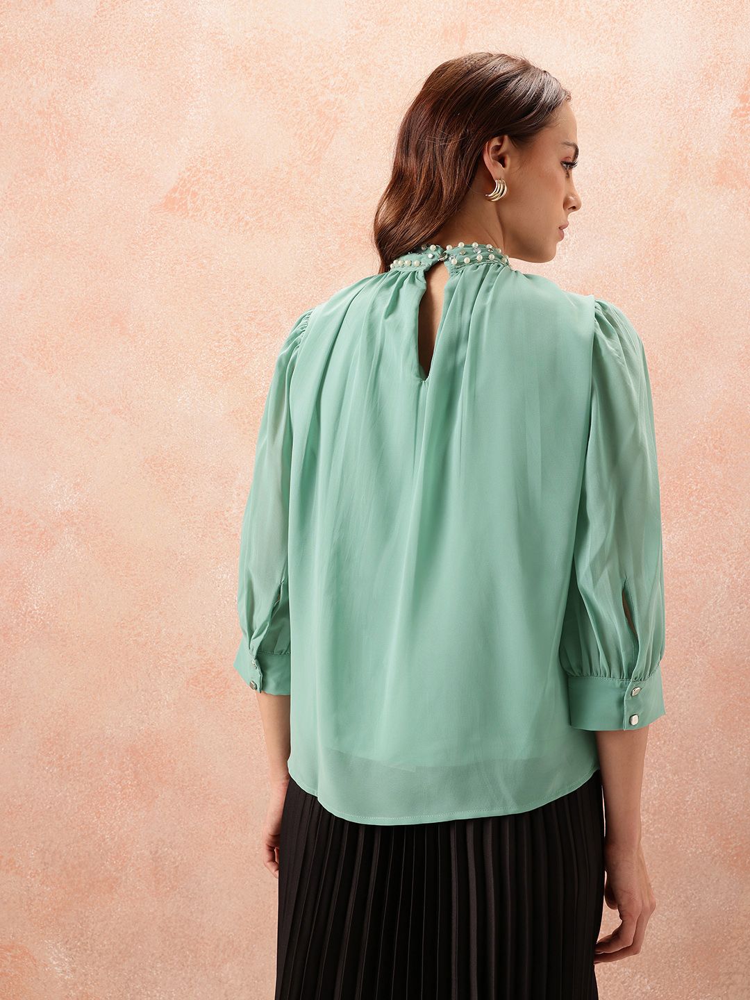 all about you Embellished High Neck Top